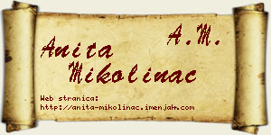 Anita Mikolinac vizit kartica